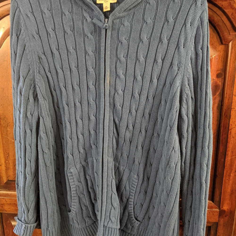 Blue zip up sweater